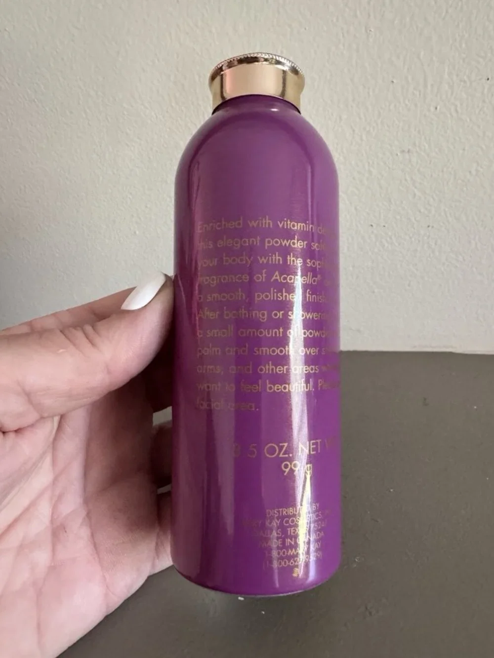 Vintage Mary Kay Acapella Silkening Body Powder 3.5oz NEW Scented Unopen Dented - Picture 5 of 8
